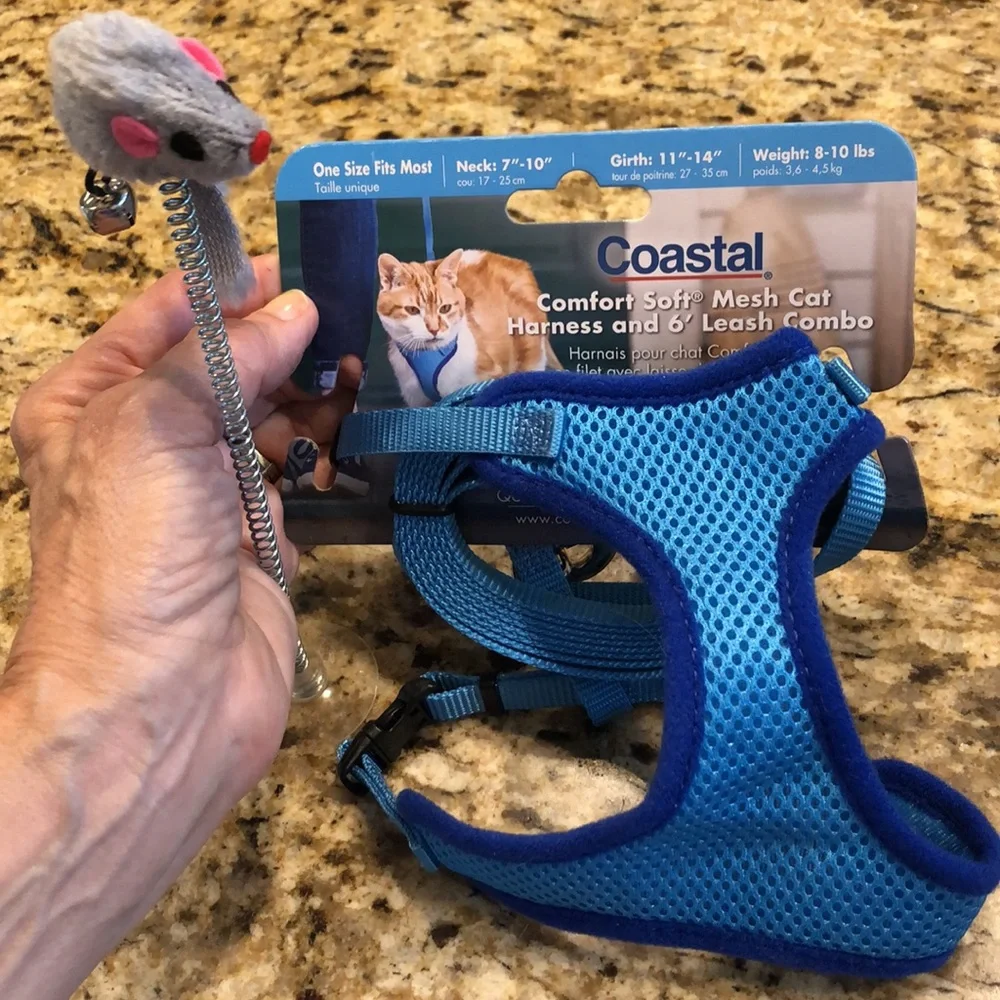 Coastal Comfort Soft Mesh Cat Harness and 6